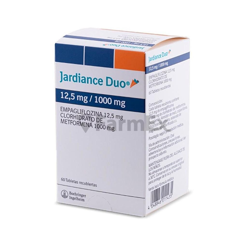 Jardiance Duo12,5 mg / 1000 mg x 60 comprimidos Farmex-BanMedica-Persistente